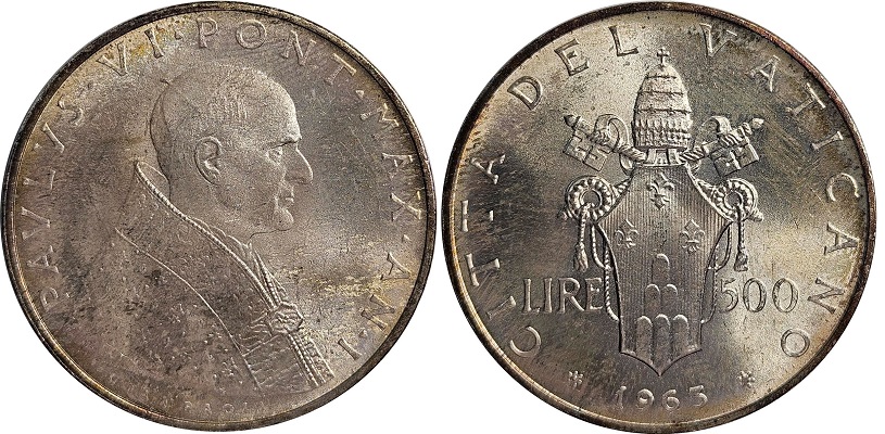 1963 Vatican 500 Lire